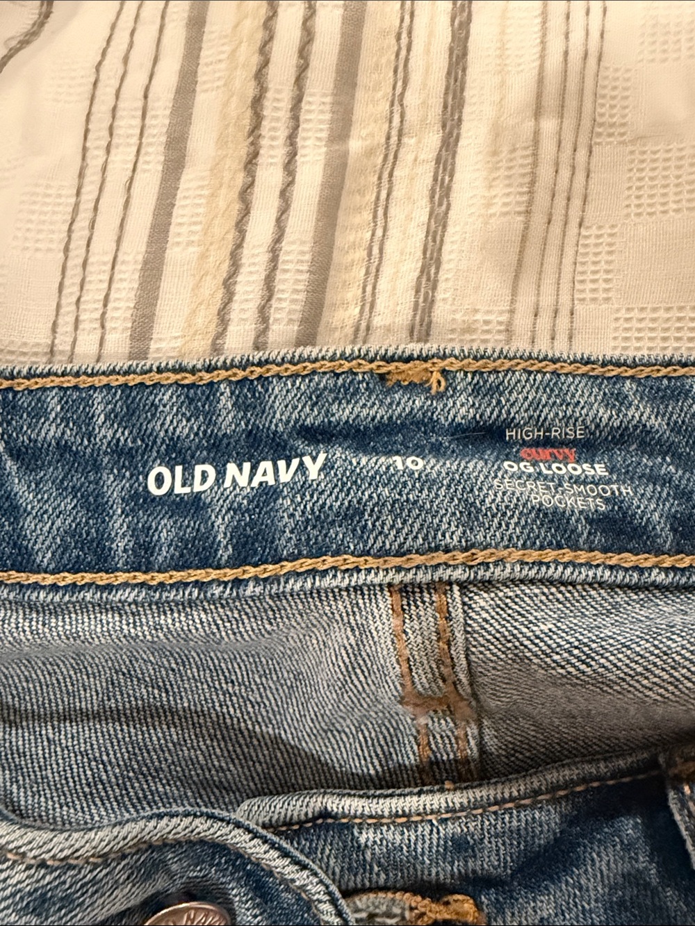 Old navy women’s high rise curvy og loose 10 jeans